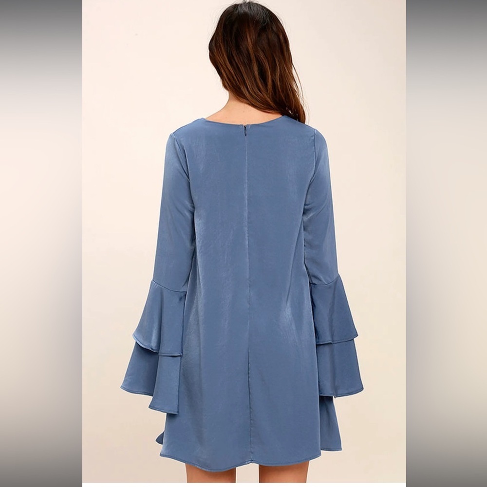 Lulu's Blue Ruffle Sleeve Top | M - Picture 3 of 12